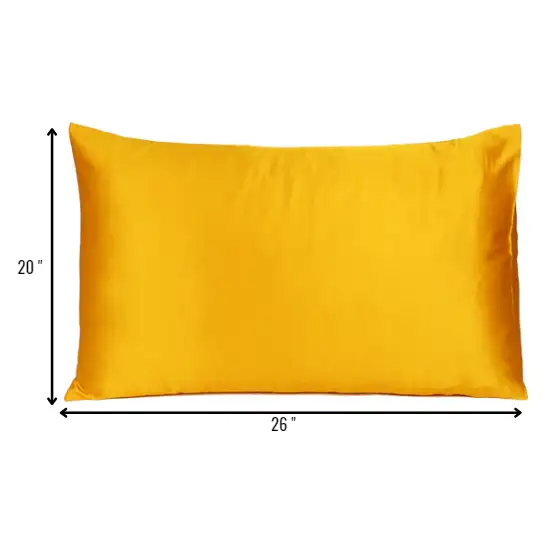 Goldenrod Dreamy Set Of 2 Silky Satin Standard Pillowcases Photo 8