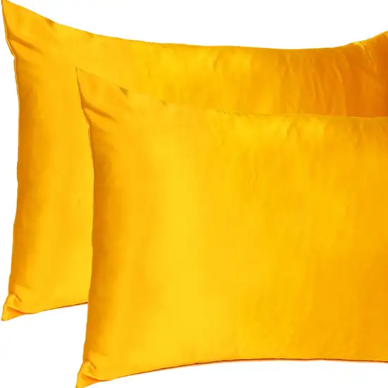 Goldenrod Dreamy Set Of 2 Silky Satin Standard Pillowcases Photo 7