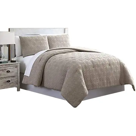 Gothenburg 3 Piece Diamond Pattern King Comforter Set The Urban Port, Taupe Photo 1