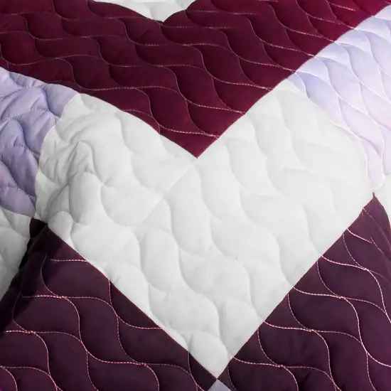 Grape Princess -  Brand New Vermicelli-Quilted Patchwork Quilt Set Full/Queen Photo 5