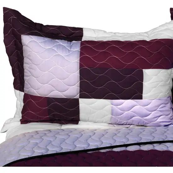 Grape Princess -  Brand New Vermicelli-Quilted Patchwork Quilt Set Full/Queen Photo 3