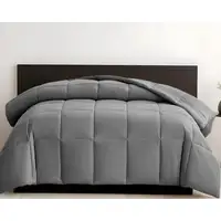 Photo of Gray  Box Stitch Microfiber Down Alternative Comforter