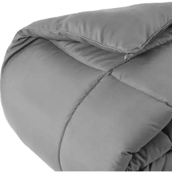 Gray  Box Stitch Microfiber Down Alternative Comforter Photo 3