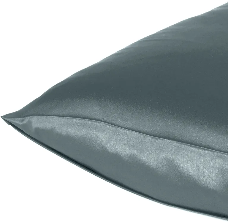 Gray Dreamy Set Of 2 Silky Satin King Pillowcases Photo 5