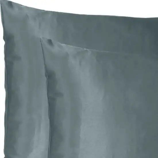 Gray Dreamy Set Of 2 Silky Satin Standard Pillowcases Photo 6