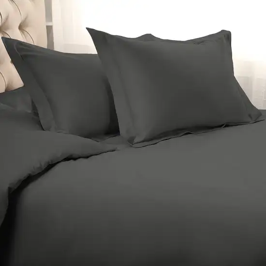 Gray King Cotton Blend 1500 Thread Count Washable Duvet Cover Set Photo 2