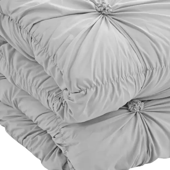 Gray King Polyester 180 Thread Count Washable Down Comforter Set Photo 5