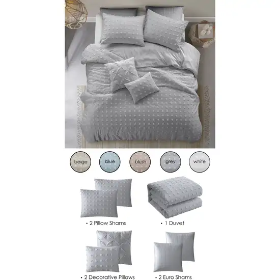 Gray King PolYester 220 Thread Count Washable Duvet Cover Set Photo 2