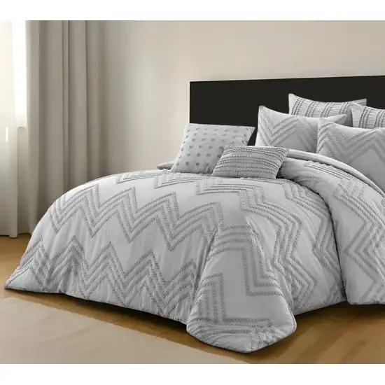 Gray King Polyester 180 Thread Count Washable Duvet Cover Set Photo 1