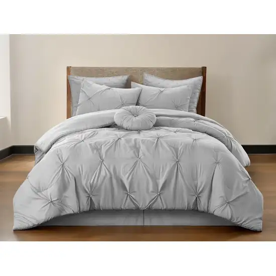 Gray King Polyester 140 Thread Count Washable Down Comforter Set Photo 1