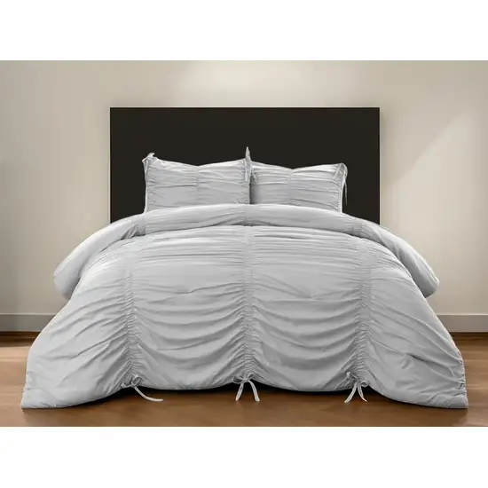 Gray King Polyester 180 Thread Count Washable Down Comforter Set Photo 1