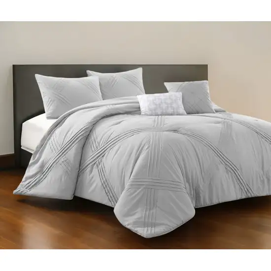 Gray King Polyester 180 Thread Count Washable Down Comforter Set Photo 1