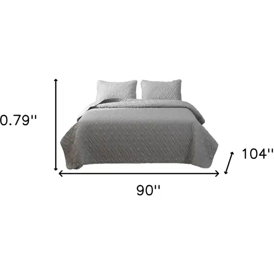 Gray  Microfiber 1400 Thread Count Machine Washable Down Comforter Set Photo 5