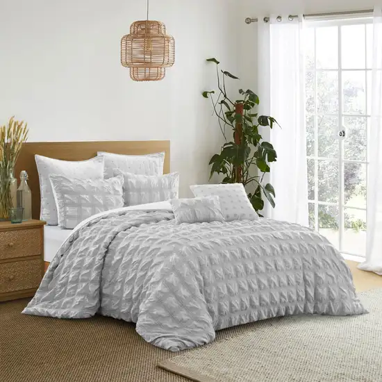 Gray Queen PolYester 180 Thread Count Washable Duvet Cover Set Photo 5