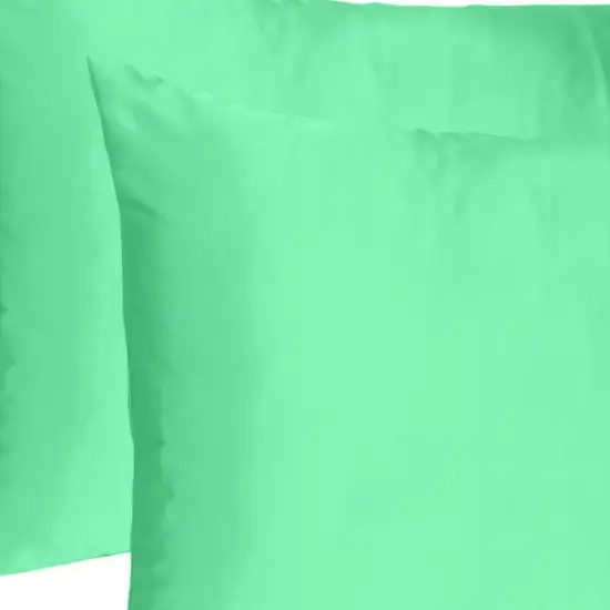 Green Dreamy Set Of 2 Silky Satin King Pillowcases Photo 6