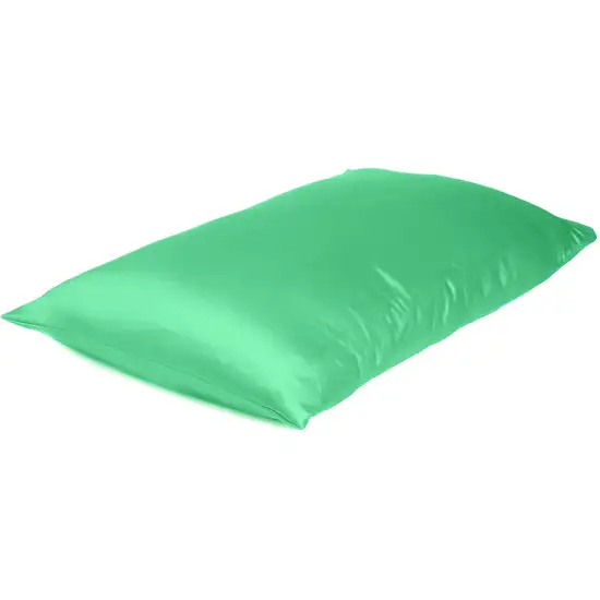 Green Dreamy Set Of 2 Silky Satin King Pillowcases Photo 2