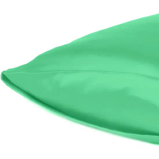 Green Dreamy Set Of 2 Silky Satin King Pillowcases Photo 5