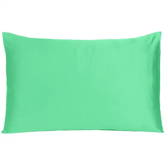 Green Dreamy Set Of 2 Silky Satin King Pillowcases Photo 1