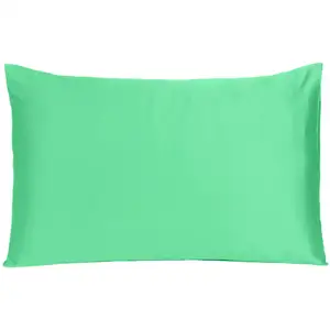 Photo of Green Dreamy Set Of 2 Silky Satin King Pillowcases