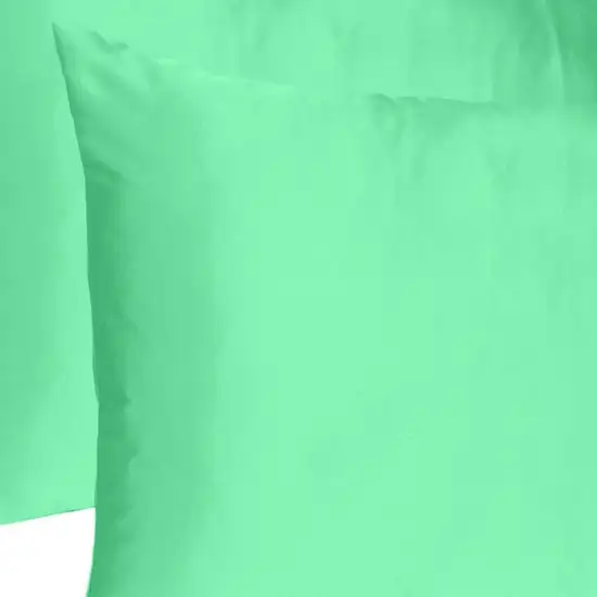 Green Dreamy Set Of 2 Silky Satin Queen Pillowcases Photo 6