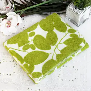 Photo of Green Leaves - Japanese Coral Fleece Baby Throw Blanket (26 by 39.8 inches)