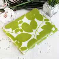 Photo of Green Leaves - Japanese Coral Fleece Baby Throw Blanket (26 by 39.8 inches)