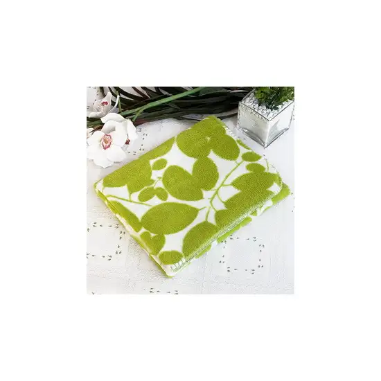 Green Leaves -  Japanese Coral Fleece Baby Throw Blanket (26 by 39.8 inches) Photo 2
