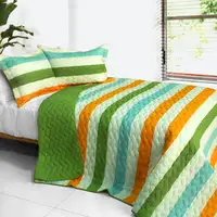 Photo of Green Rose - 3PC Patchwork Quilt Set (Full/Queen Size)