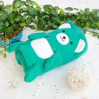 Photo of Happy Bear - Green - Embroidered Applique Coral Fleece Baby Throw Blanket (42.5 by 59.1 inches)