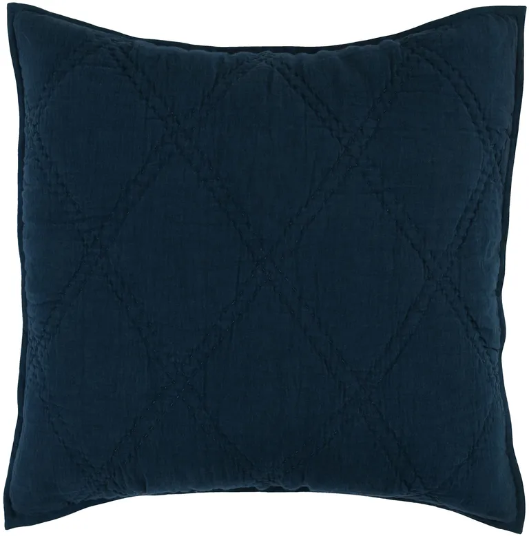 Hara 26 Inch Hand Quilted Euro Pillow Sham with Polyester Fill Photo 1