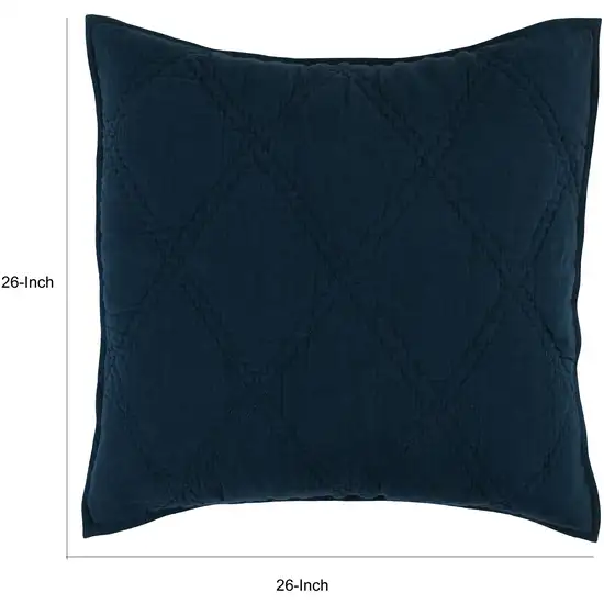 Hara 26 Inch Hand Quilted Euro Pillow Sham with Polyester Fill Photo 5