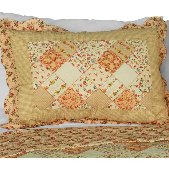 Harvest Season -  Cotton 3PC Vermicelli-Quilted Patchwork Quilt Set (Full/Queen Size) Photo 3