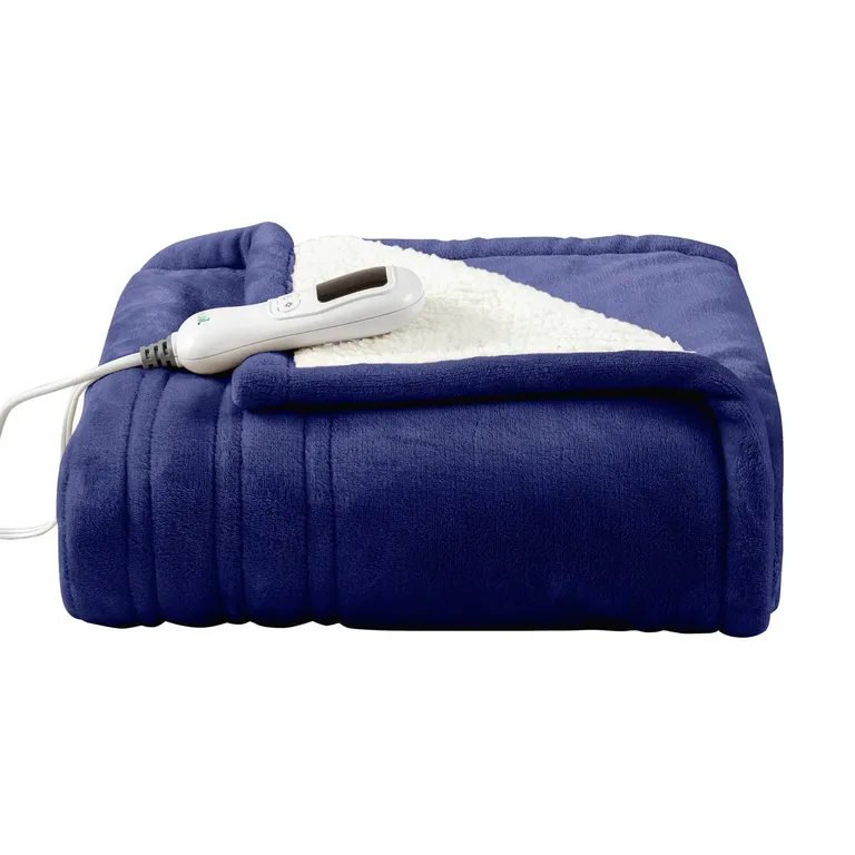 Heated Electric Sherpa Throw Blanket Photo 1