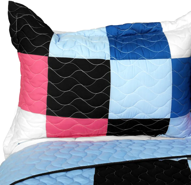 Ice Fire - 3PC Vermicelli - Quilted Patchwork Quilt Set (Full/Queen Size) Photo 2
