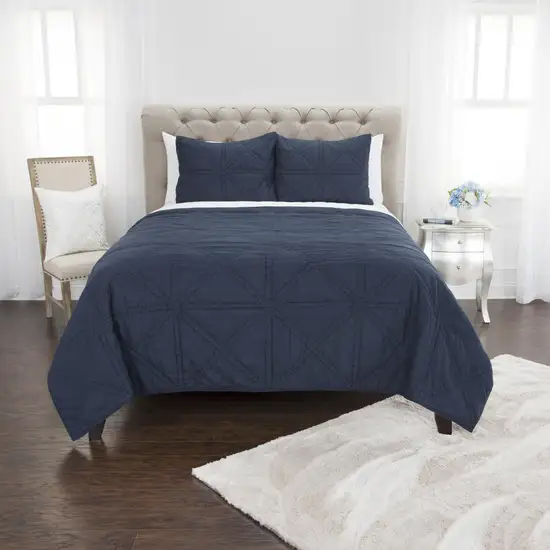 Indigo King 100% Cotton 300 Thread Count Machine Washable Down Alternative Comforter Photo 2