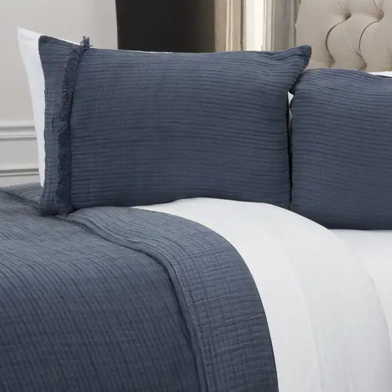 Indigo Queen 100% Cotton 300 Thread Count Machine Washable Down Alternative Comforter Photo 6