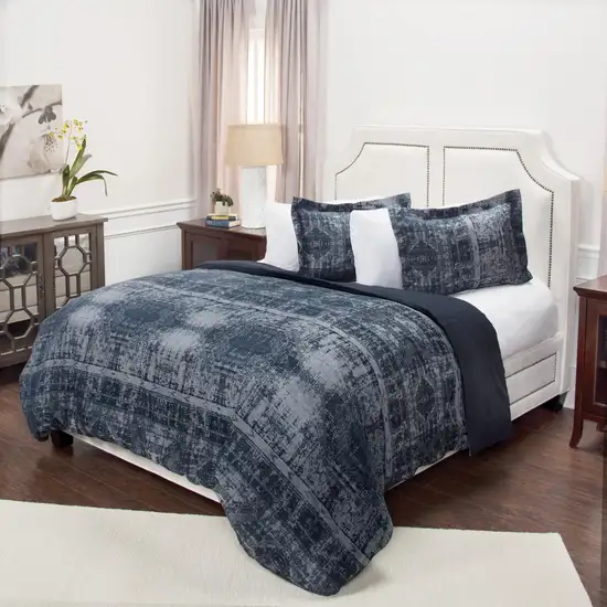 Indigo Queen 100% Cotton 300 Thread Count Washable Duvet Cover Photo 5