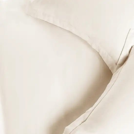 Ivory  Cotton Blend Thread Count Washable Duvet Cover Set Photo 2