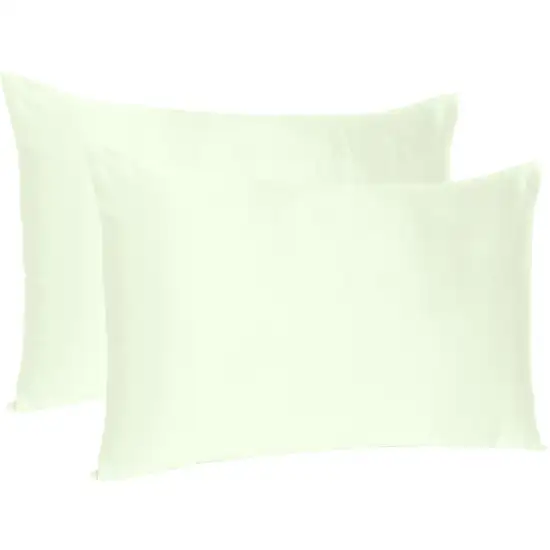 Ivory Dreamy Set Of 2 Silky Satin King Pillowcases Photo 5