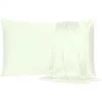 Photo of Ivory Dreamy Set Of 2 Silky Satin Standard Pillowcases