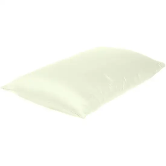 Ivory Dreamy Set Of 2 Silky Satin Standard Pillowcases Photo 3