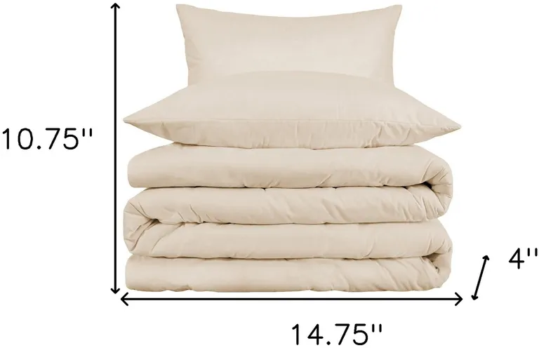 Ivory King Cotton Blend 1000 Thread Count Washable Duvet Cover Set Photo 3