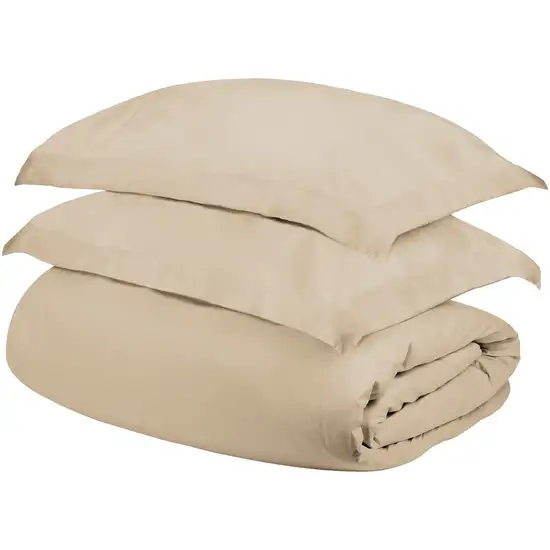 Ivory King Cotton Blend 400 Thread Count Washable Duvet Cover Set Photo 1