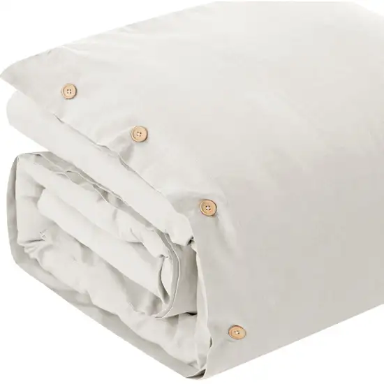 Ivory King 100% Cotton 180 Thread Count Washable Duvet Cover Set Photo 7