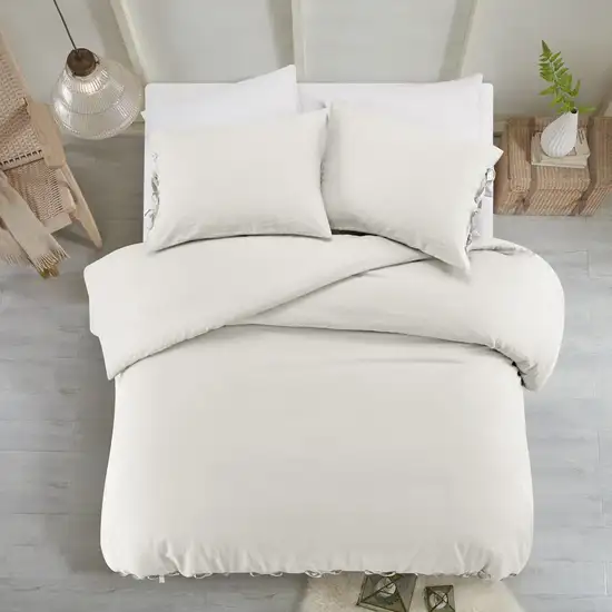 Ivory King Linen 140 Thread Count Washable Duvet Cover Set Photo 6