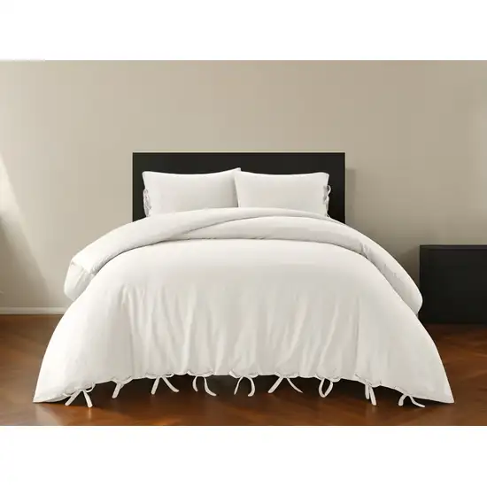 Ivory King Linen 140 Thread Count Washable Duvet Cover Set Photo 1