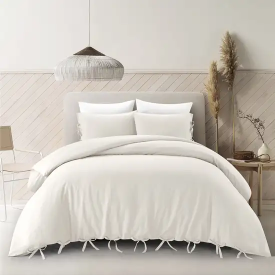 Ivory King Linen 140 Thread Count Washable Duvet Cover Set Photo 7