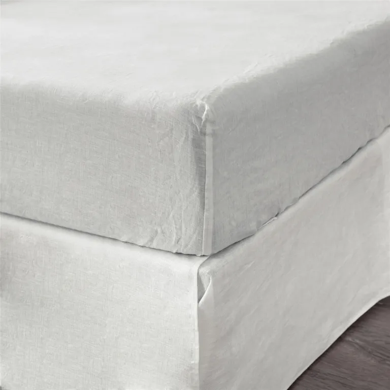 Ivory Linen  Fitted sheet Photo 5