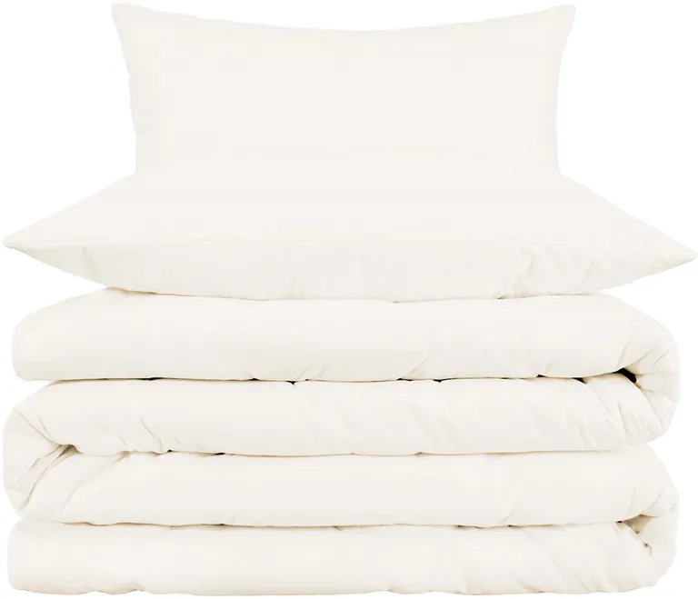 Ivory Queen Cotton Blend 1000 Thread Count Washable Duvet Cover Set Photo 1