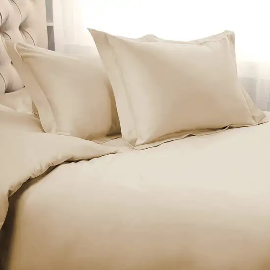 Ivory Queen Cotton Blend 1200 Thread Count Washable Duvet Cover Set Photo 3